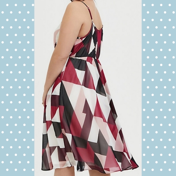 Torrid Geometric Print Chiffon Dress - Picture 2 of 7